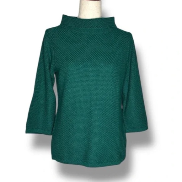 BODEN Audrey Mock Neck Waffle Knit Wool Blend Wide Sleeve Sweater Size 8 - Picture 12 of 12